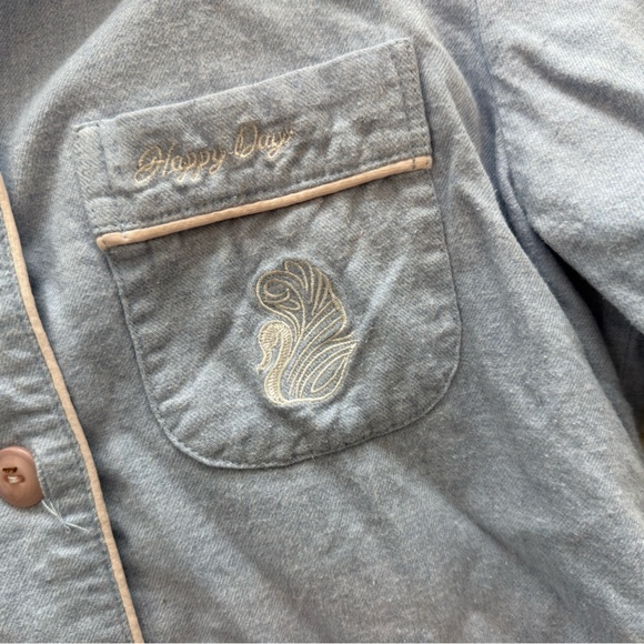 Light Blue Button-Up Pajama Set - Picture 4 of 4